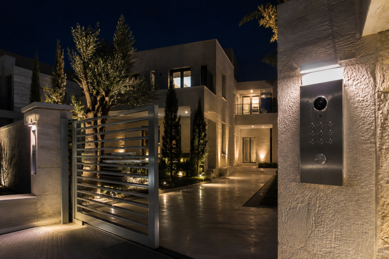 Villa gate and intercom